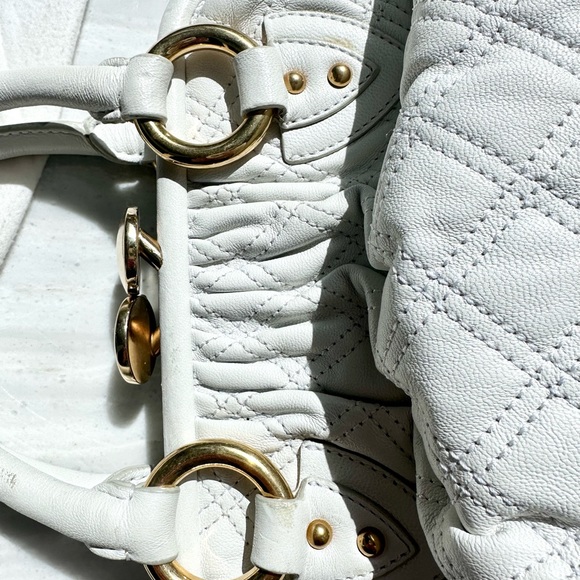 WHITE Quilted Leather Marc Jacobs Stam Bag with chain strap - Picture 10 of 16